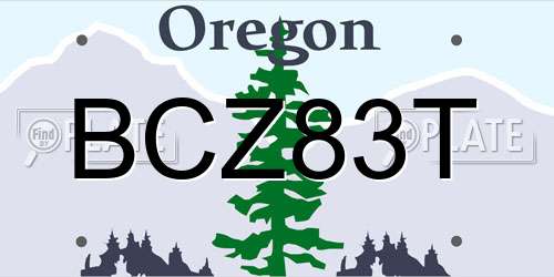BCZ83T Oregon License Plate