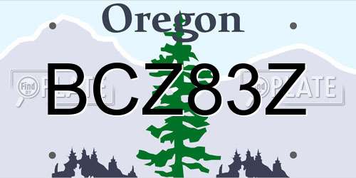 BCZ83Z Oregon License Plate