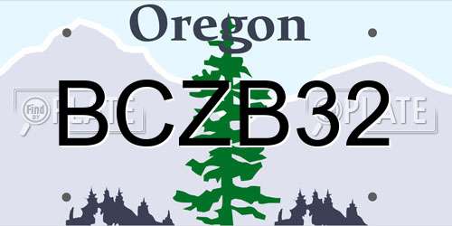 BCZB32 Oregon License Plate