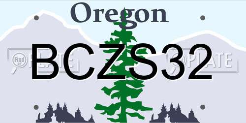 BCZS32 Oregon License Plate