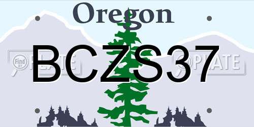 BCZS37 Oregon License Plate