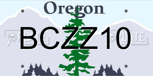 BCZZ10 Oregon License Plate