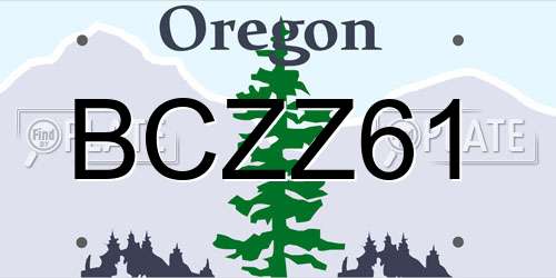 BCZZ61 Oregon License Plate