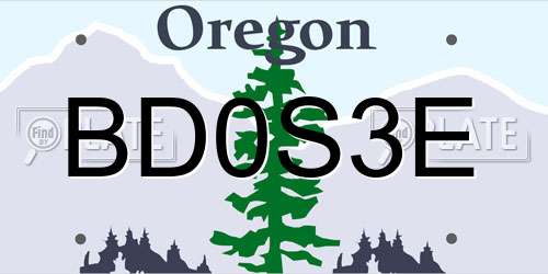 BD0S3E Oregon License Plate
