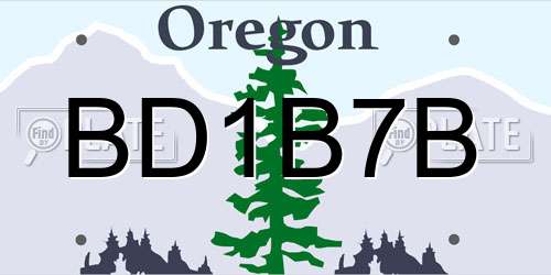 BD1B7B Oregon License Plate