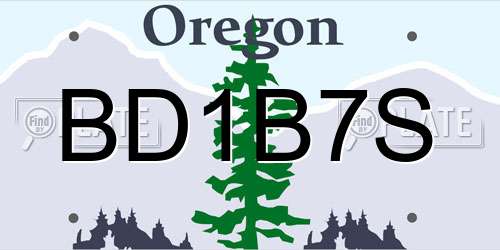 BD1B7S Oregon License Plate