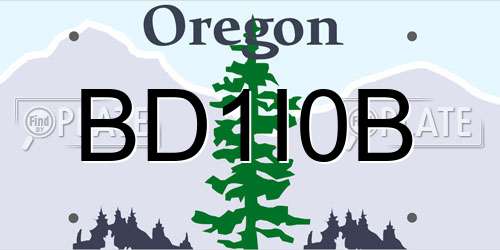 BD1I0B Oregon License Plate