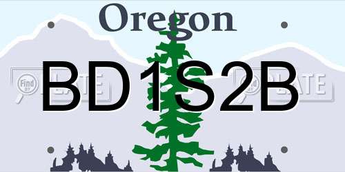 BD1S2B Oregon License Plate