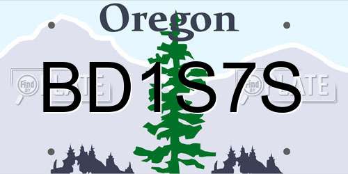 BD1S7S Oregon License Plate