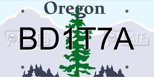 BD1T7A Oregon License Plate