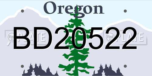 BD20522 Oregon License Plate