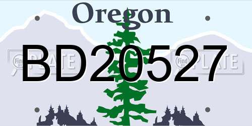 BD20527 Oregon License Plate