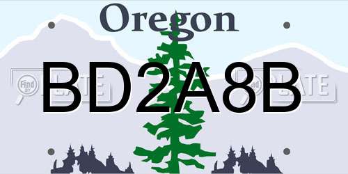 BD2A8B Oregon License Plate