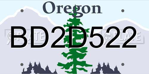 BD2D522 Oregon License Plate