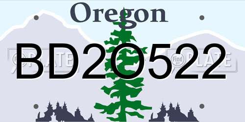 BD2O522 Oregon License Plate
