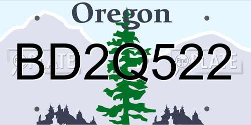 BD2Q522 Oregon License Plate