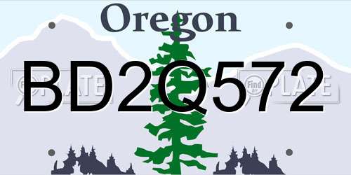 BD2Q572 Oregon License Plate
