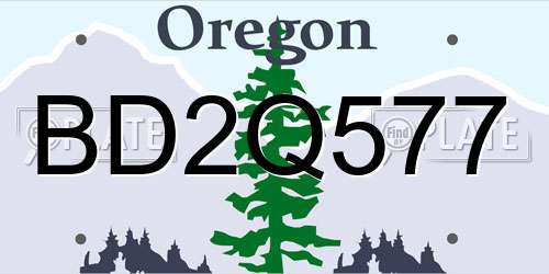 BD2Q577 Oregon License Plate