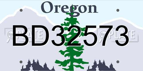 BD32573 Oregon License Plate
