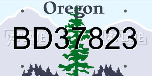 BD37823 Oregon License Plate