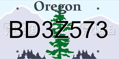 BD3Z573 Oregon License Plate