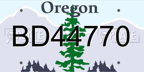 BD44770 Oregon License Plate