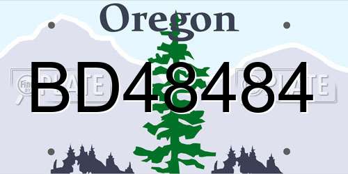 BD48484 Oregon License Plate