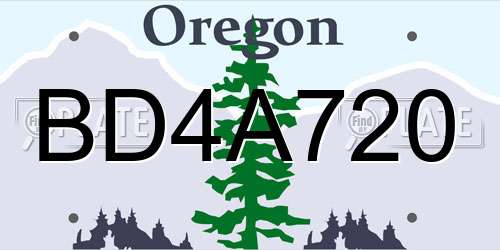BD4A720 Oregon License Plate