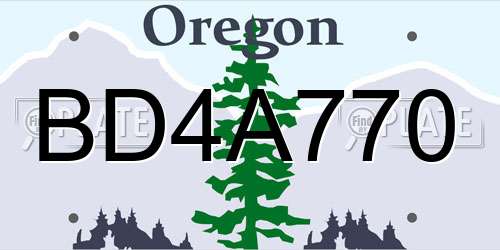 BD4A770 Oregon License Plate