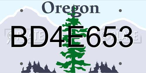 BD4E653 Oregon License Plate