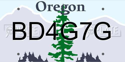 BD4G7G Oregon License Plate