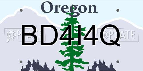 BD4I4Q Oregon License Plate