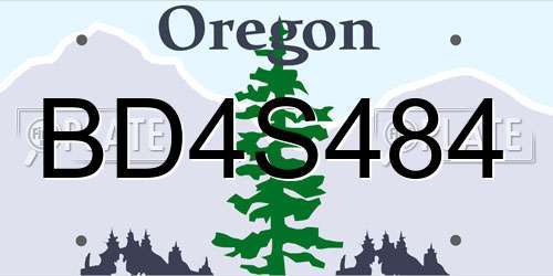 BD4S484 Oregon License Plate