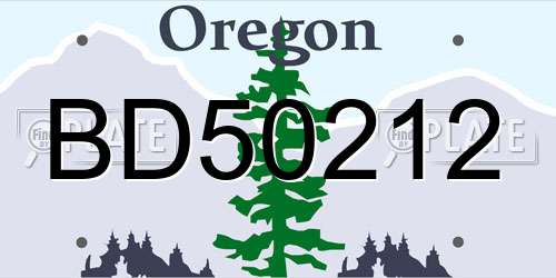 BD50212 Oregon License Plate