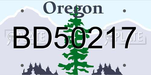 BD50217 Oregon License Plate