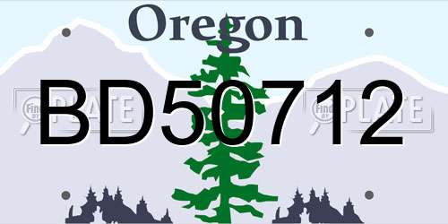 BD50712 Oregon License Plate