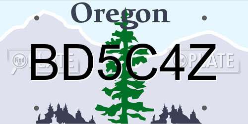 BD5C4Z Oregon License Plate