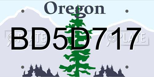 BD5D717 Oregon License Plate