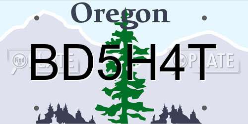BD5H4T Oregon License Plate