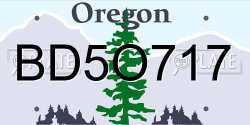 BD5O717 Oregon License Plate