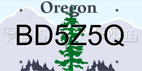 BD5Z5Q Oregon License Plate