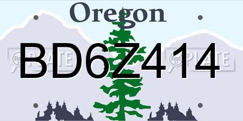BD6Z414 Oregon License Plate