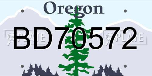 BD70572 Oregon License Plate