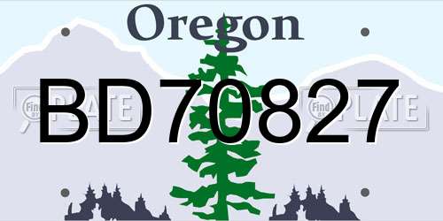 BD70827 Oregon License Plate