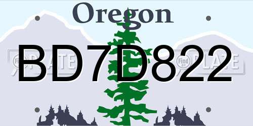 BD7D822 Oregon License Plate