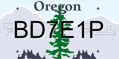 BD7E1P Oregon License Plate