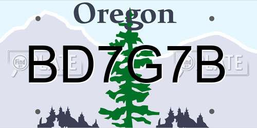 BD7G7B Oregon License Plate