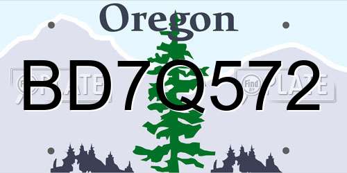 BD7Q572 Oregon License Plate