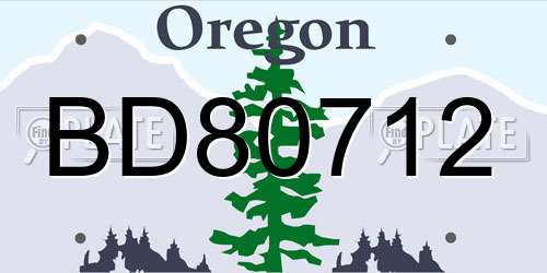 BD80712 Oregon License Plate