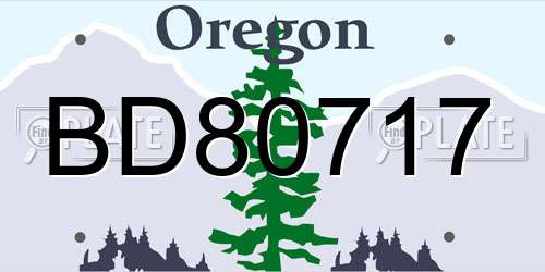 BD80717 Oregon License Plate